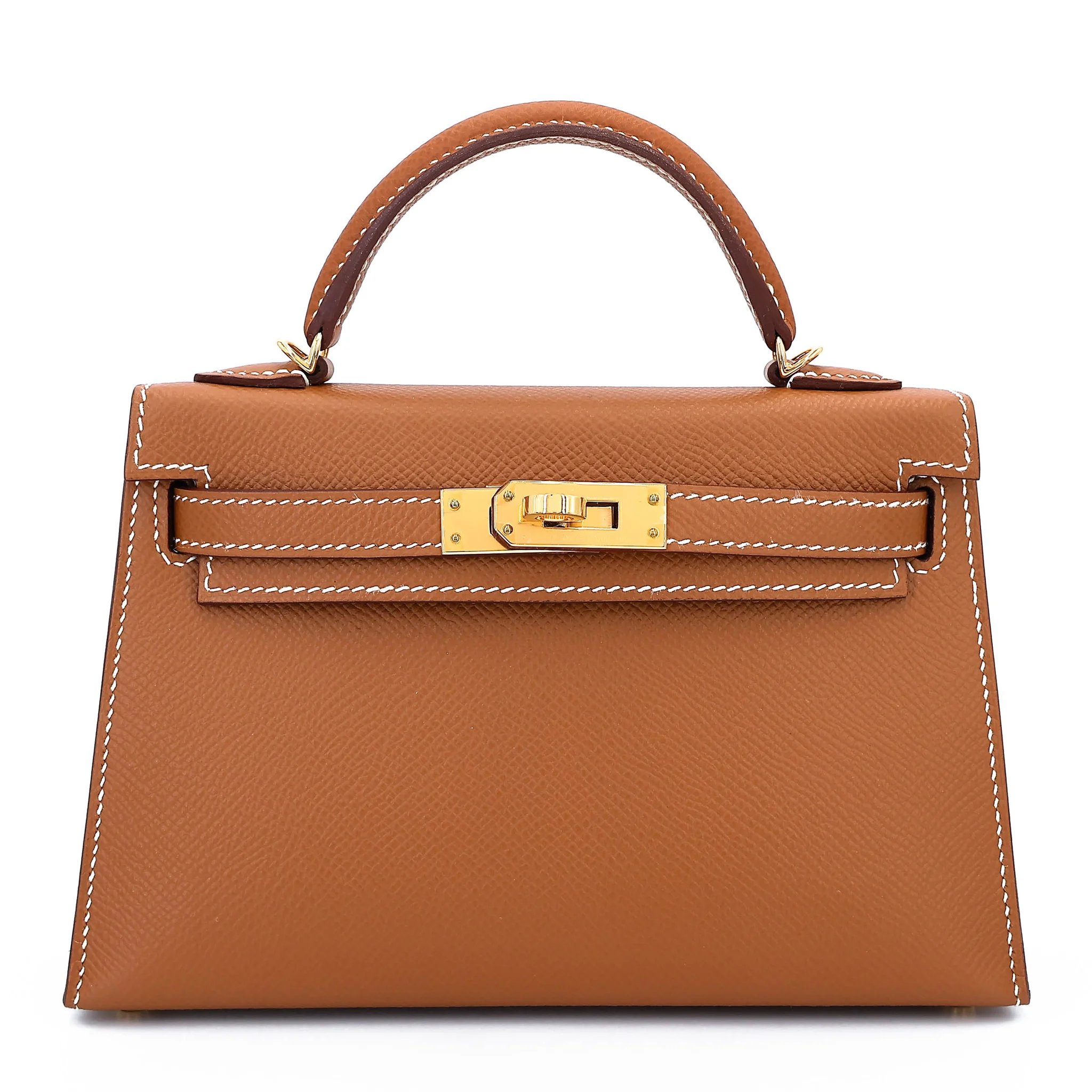 Unused ( Rank NS ) HERMÈS Mini Kelly II Gold (37) Epsom Gold hardware Y (2020)