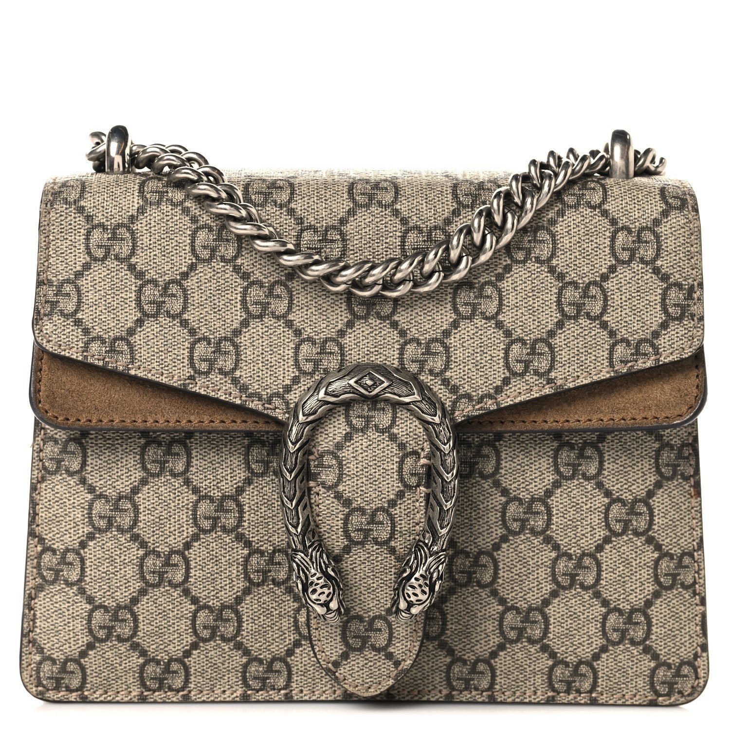 Gucci GG Supreme Monogram Mini Dionysus Shoulder Bag Taupe