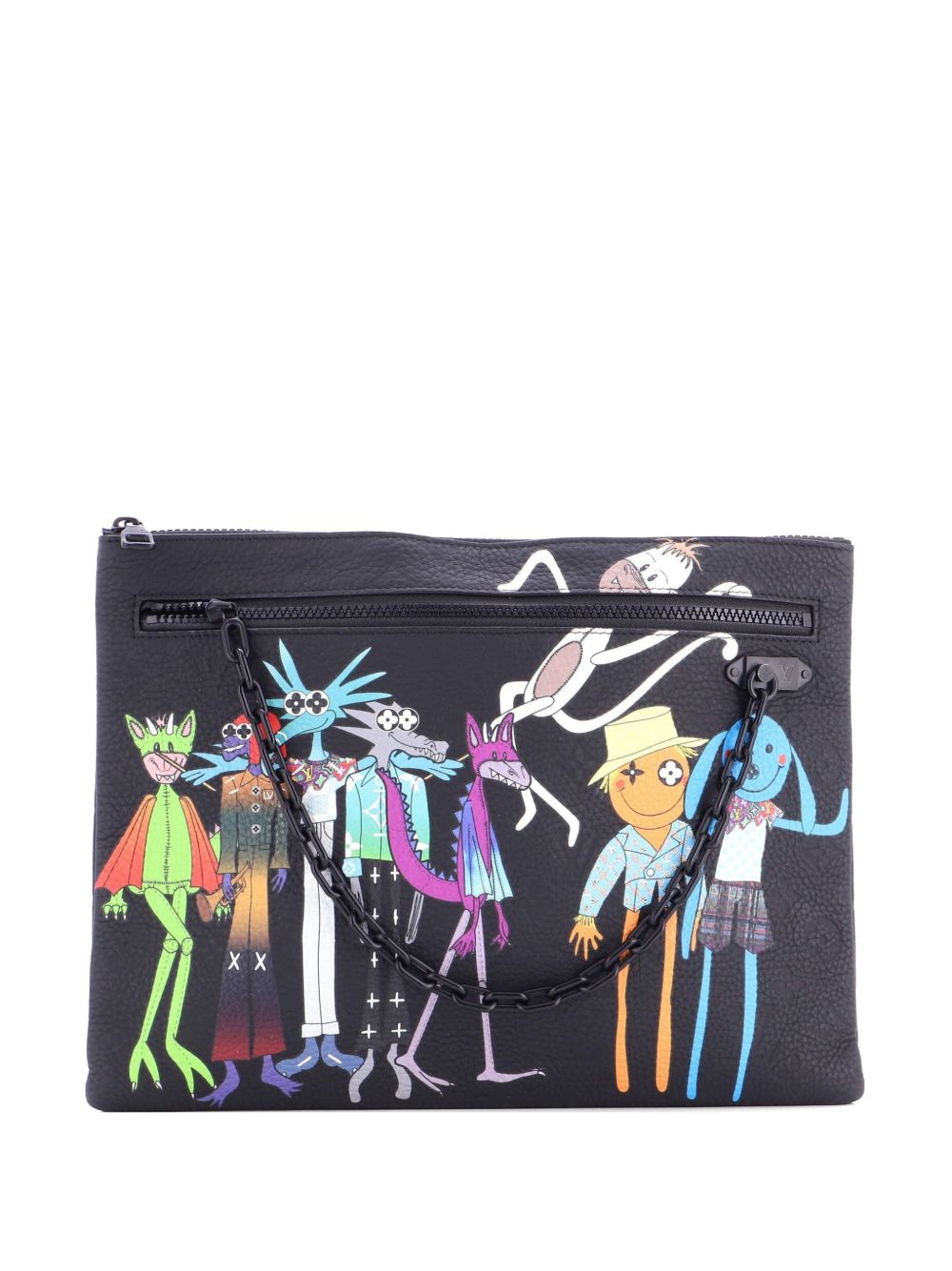 LV Friends A4 Pouch Printed Monogram Taurillon Leather clutch bag