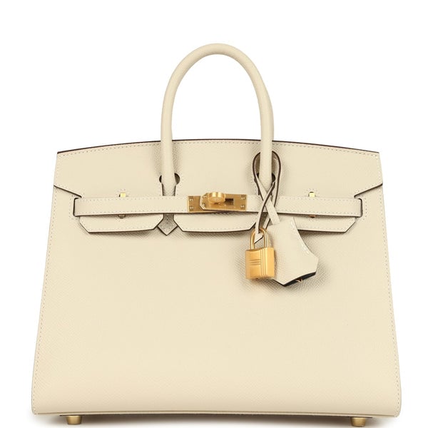 Hermes Hermes Special Order (HSS) Birkin Sellier 25 Craie Verso Epsom Brushed Gold Hardware