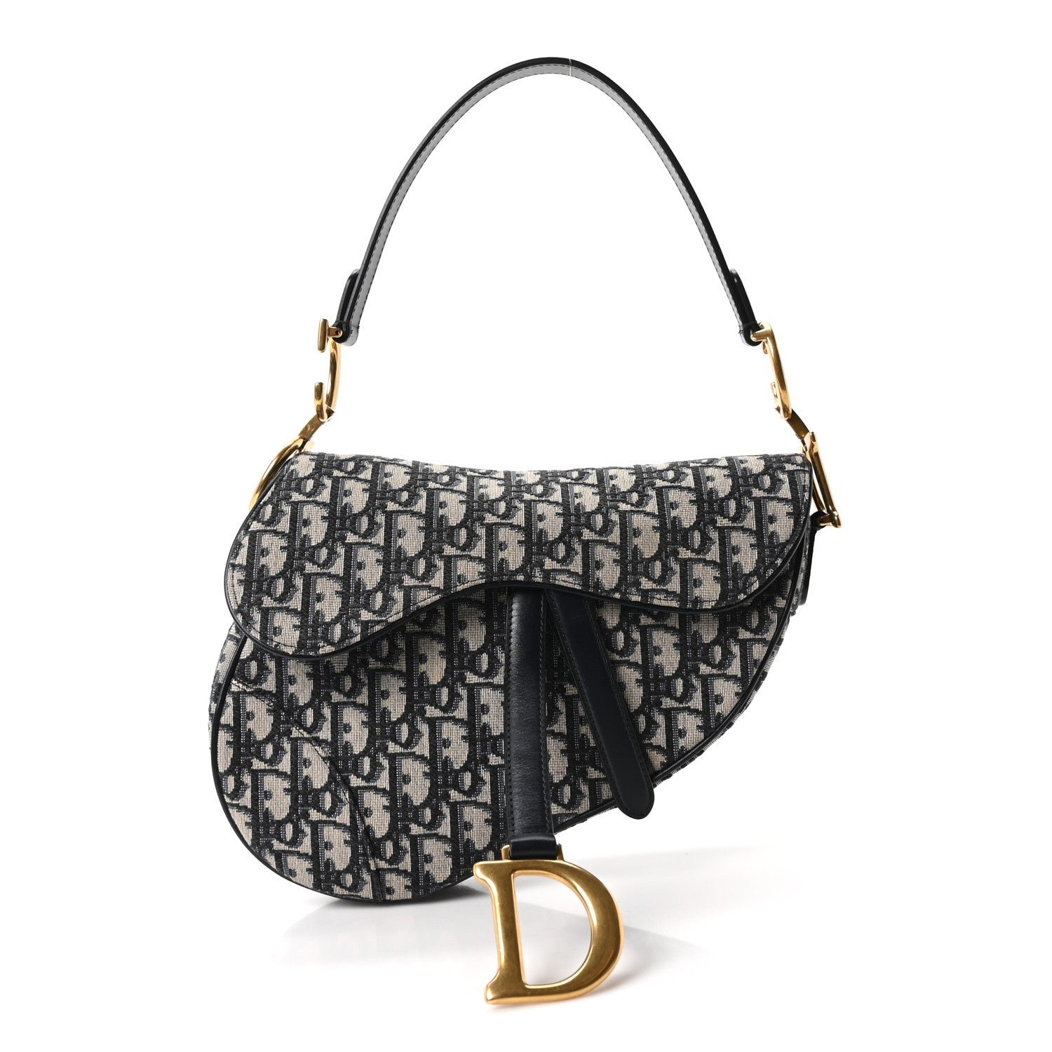 Christian Dior Oblique Saddle Bag Blue