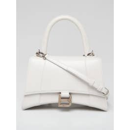 Balenciaga Balenciaga Dark White Leather Hourglass Small Top Handle Bag