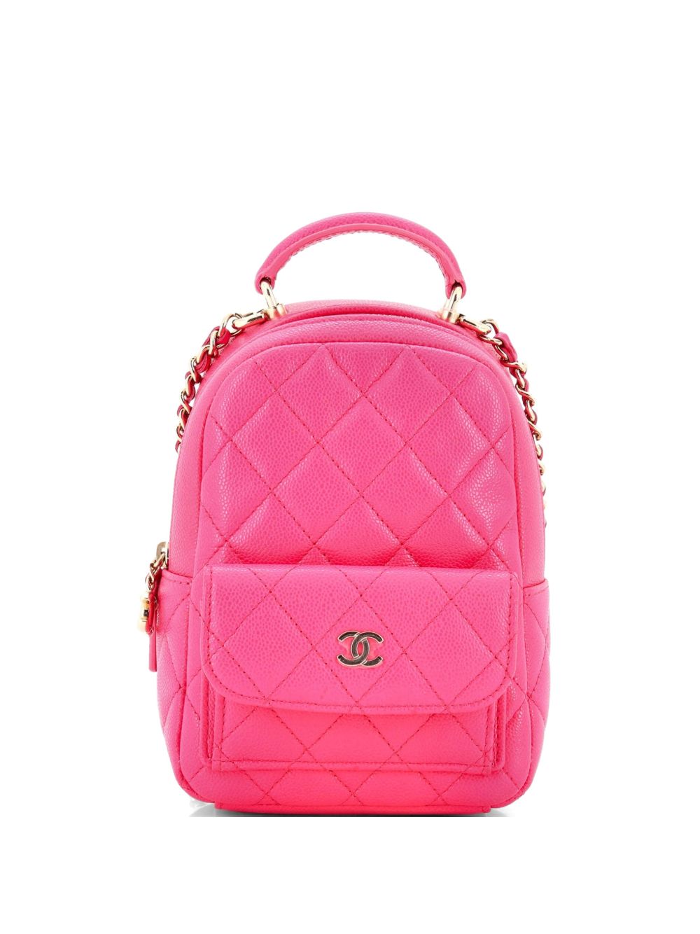 Classic CC Chain Pocket Quilted Caviar Mini backpack