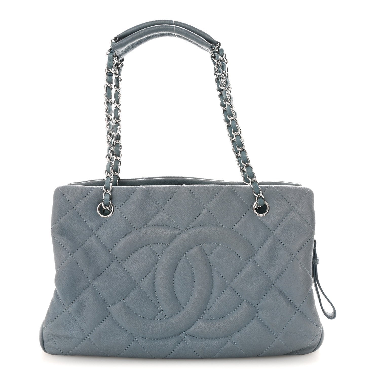 Chanel Caviar Quilted CC Timeless Soft Tote Blue