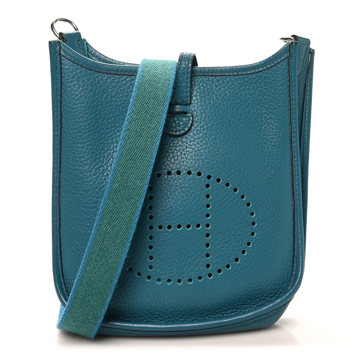 Hermes Taurillon Clemence Amazone Evelyne TPM Bleu Izmir Malachite