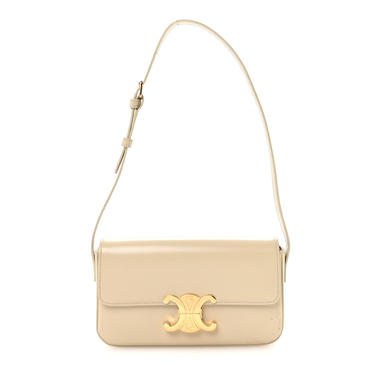 Celine Natural Calfskin Triomphe Shoulder Bag Pampa