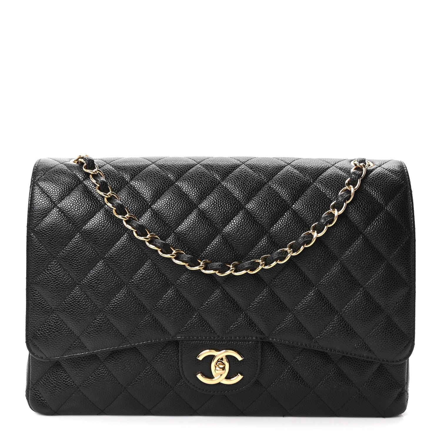 Chanel Caviar Quilted Maxi Double Flap Black