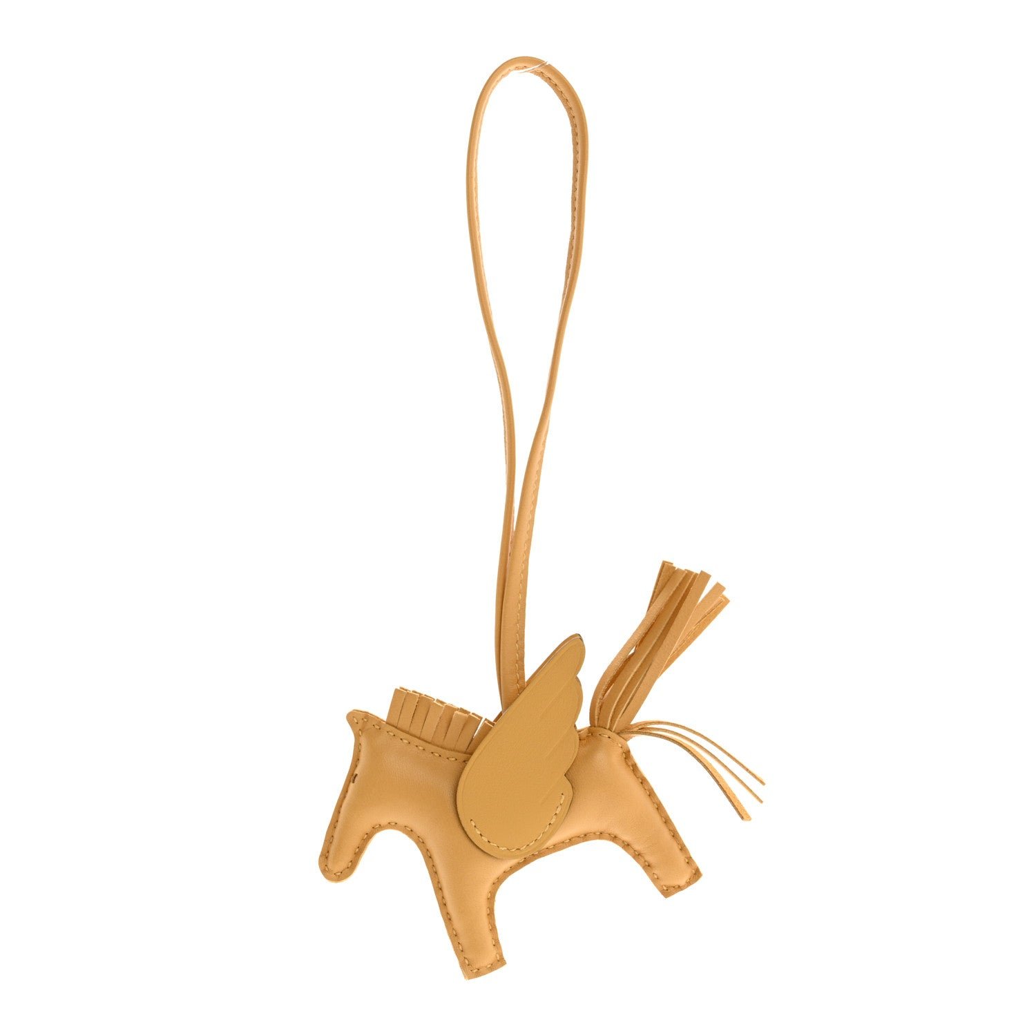 Hermes Milo Lambskin Grigri Rodeo Pegase Horse Bag Charm PM Paille