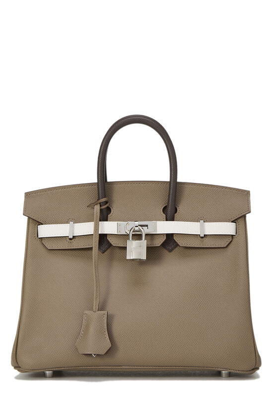 Hermes Etoupe, White & Ebene Epsom Birkin 25