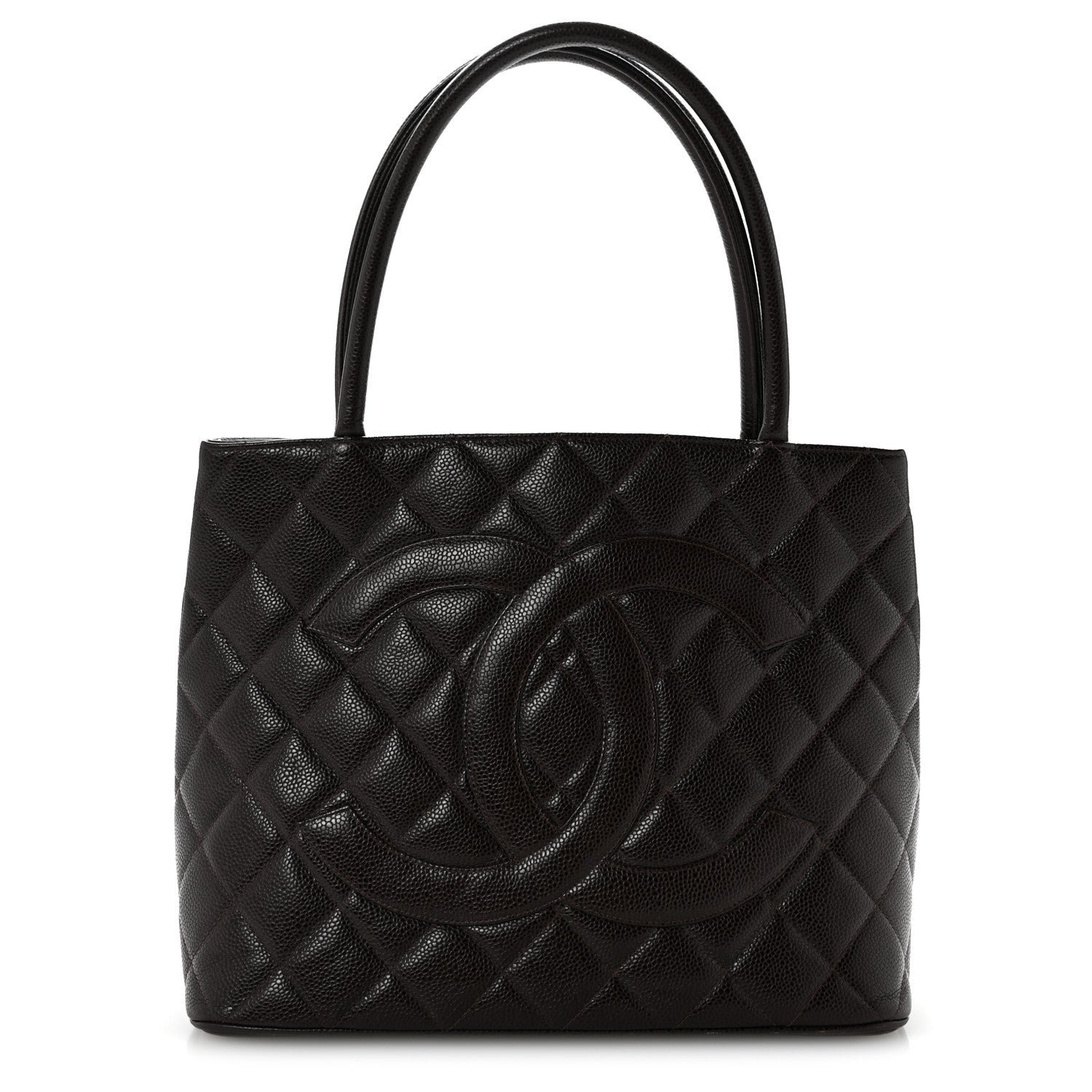 Chanel Chanel Caviar Quilted Medallion Tote Dark Brown