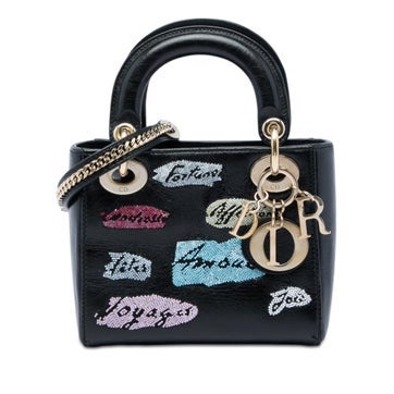 Mini Calfskin Beaded Lady Dior