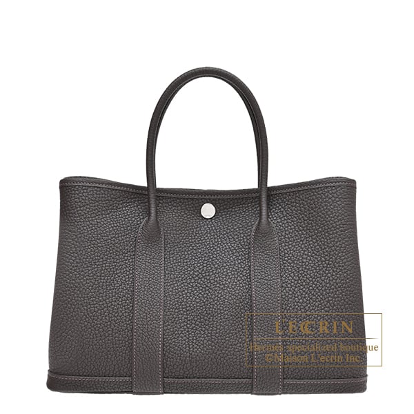 Hermes Hermes Garden Party bag 30/TPM Bai brun Negonda leather Silver hardware