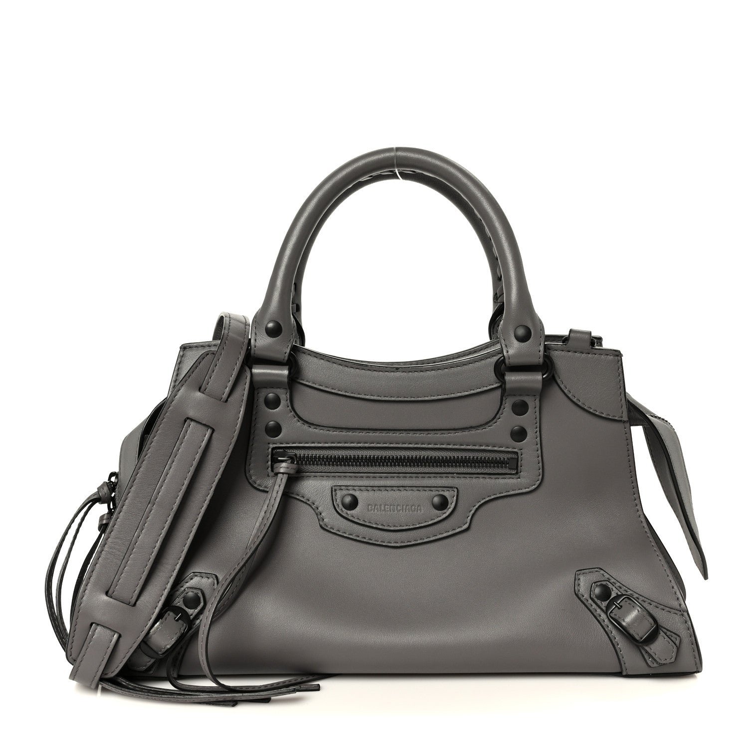 Balenciaga Smooth Calfskin Neo Classic Black Hardware S City Dark Grey