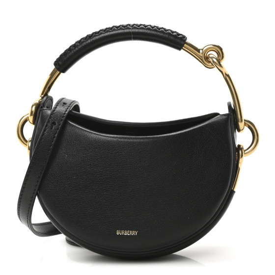 Burberry Lambskin Bridle Calfskin Runway Clutch Black
