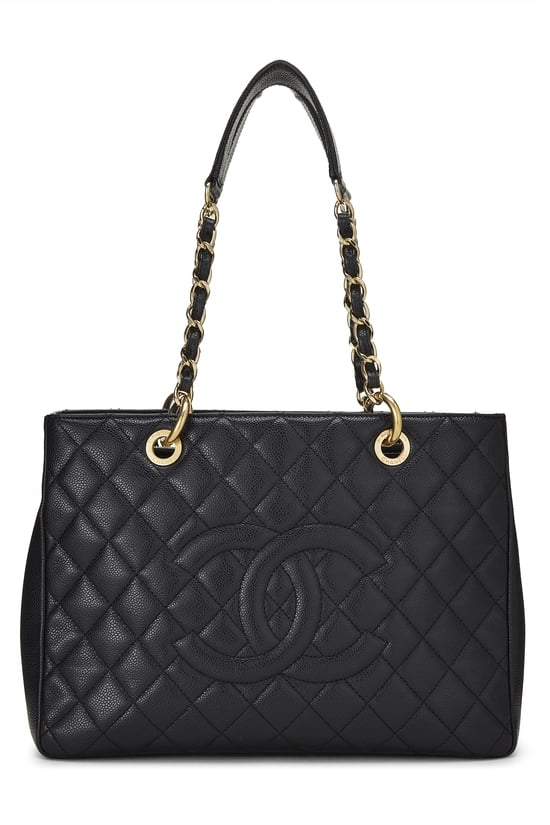 Black Quilted Caviar Grand Shopping Tote (GST)