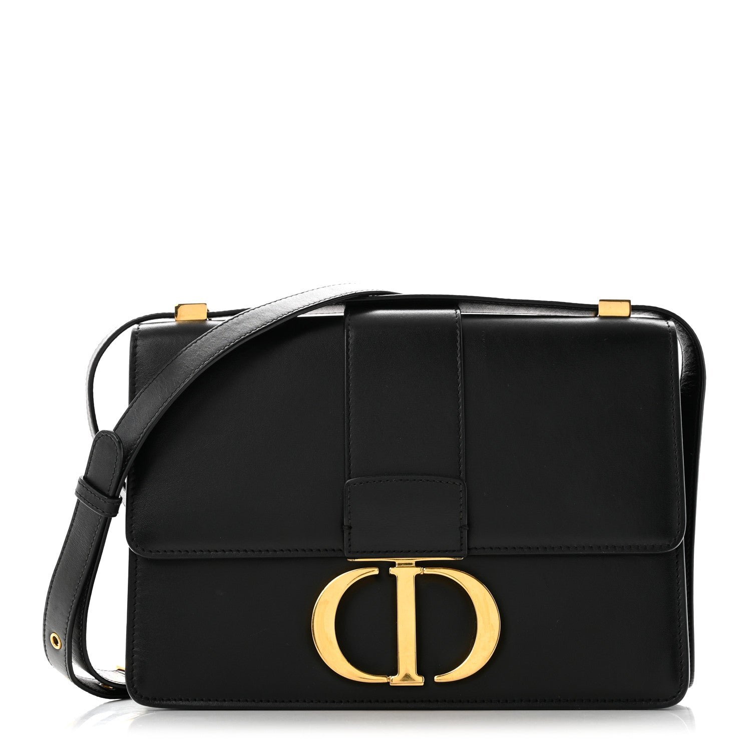 Christian Dior Smooth Calfskin 30 Montaigne Flap Bag Black