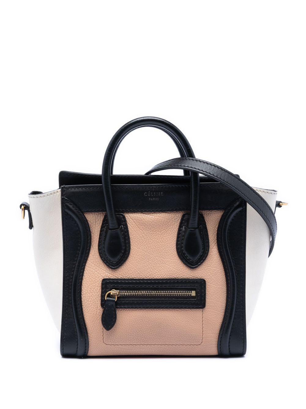 Celine 2013 Nano Tricolor Leather Luggage Tote satchel