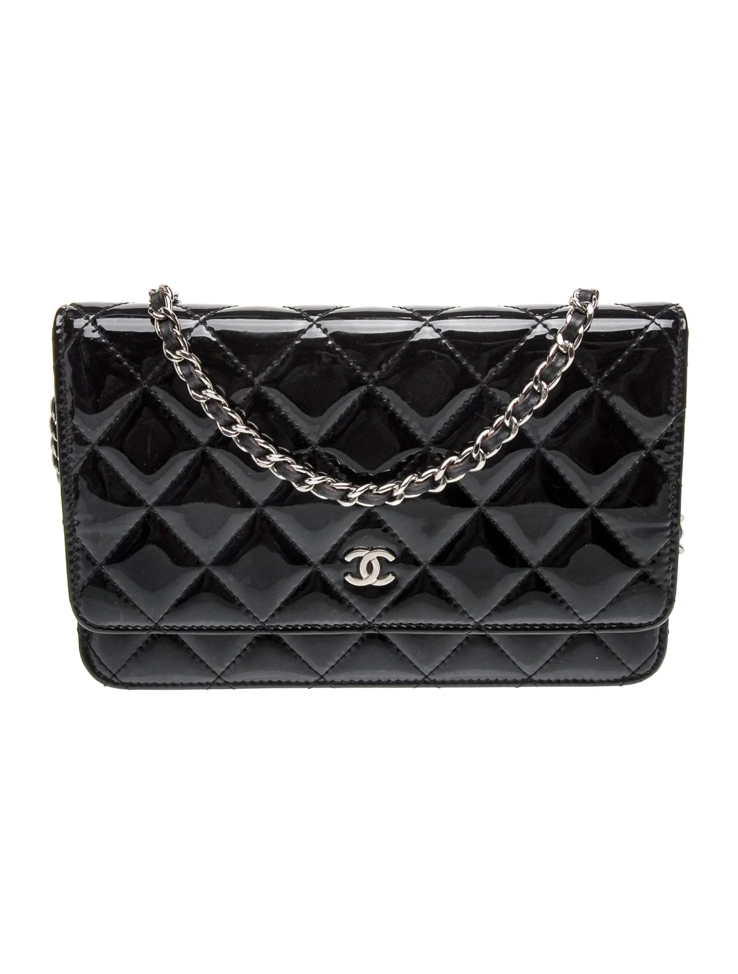 Quilted Patent Classic Wallet On Chain