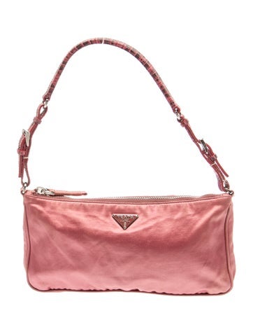 Saffiano Leather Tessuto Nylon Pochette Bag