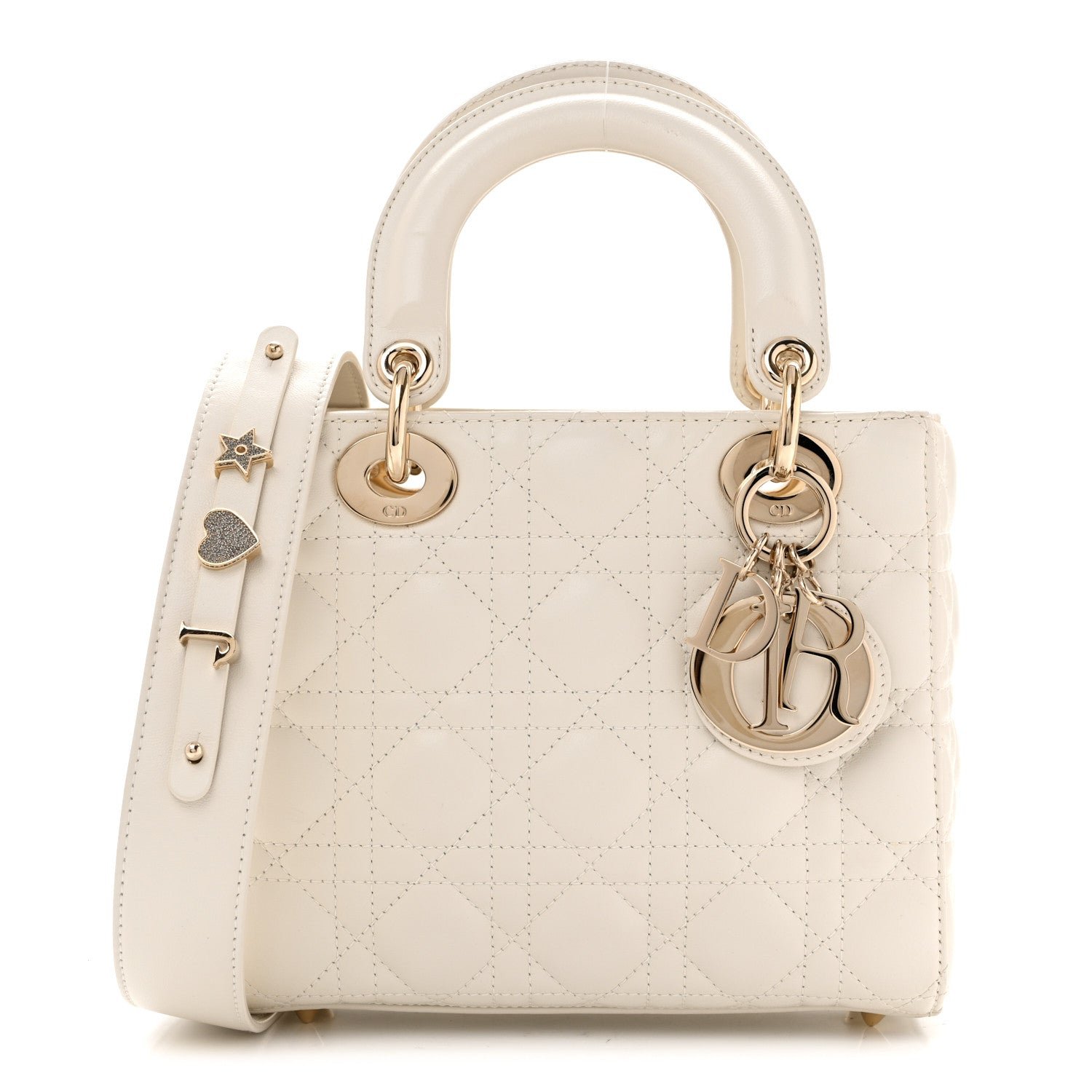 Christian Dior Lambskin Cannage Small My ABCDior Lady Dior White