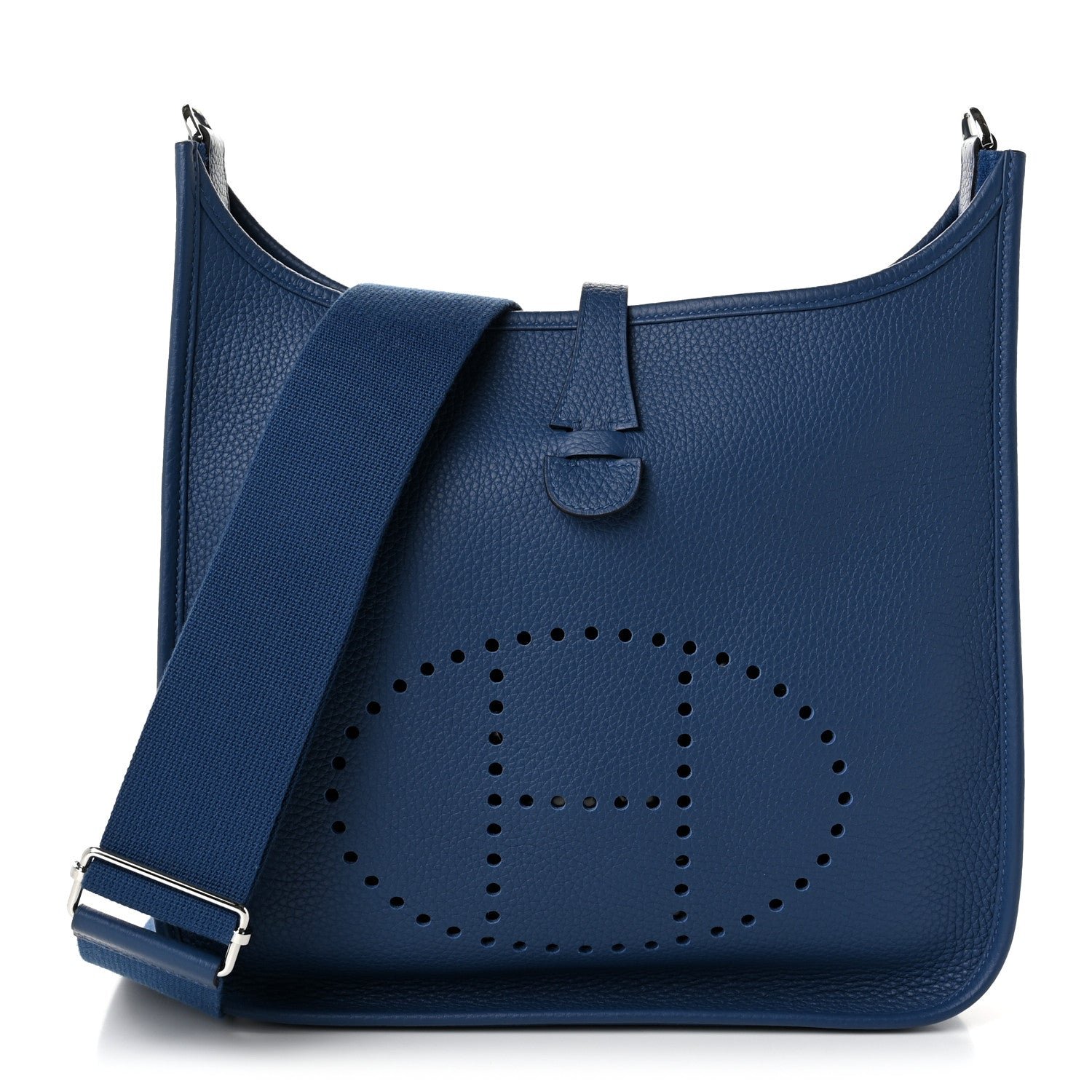 Hermes Taurillon Clemence Evelyne III PM Bleu Tie