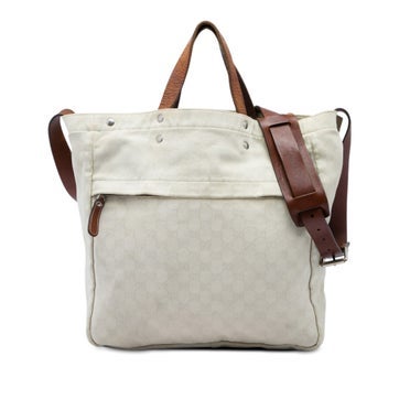 Calf Leather GG Canvas Satchel