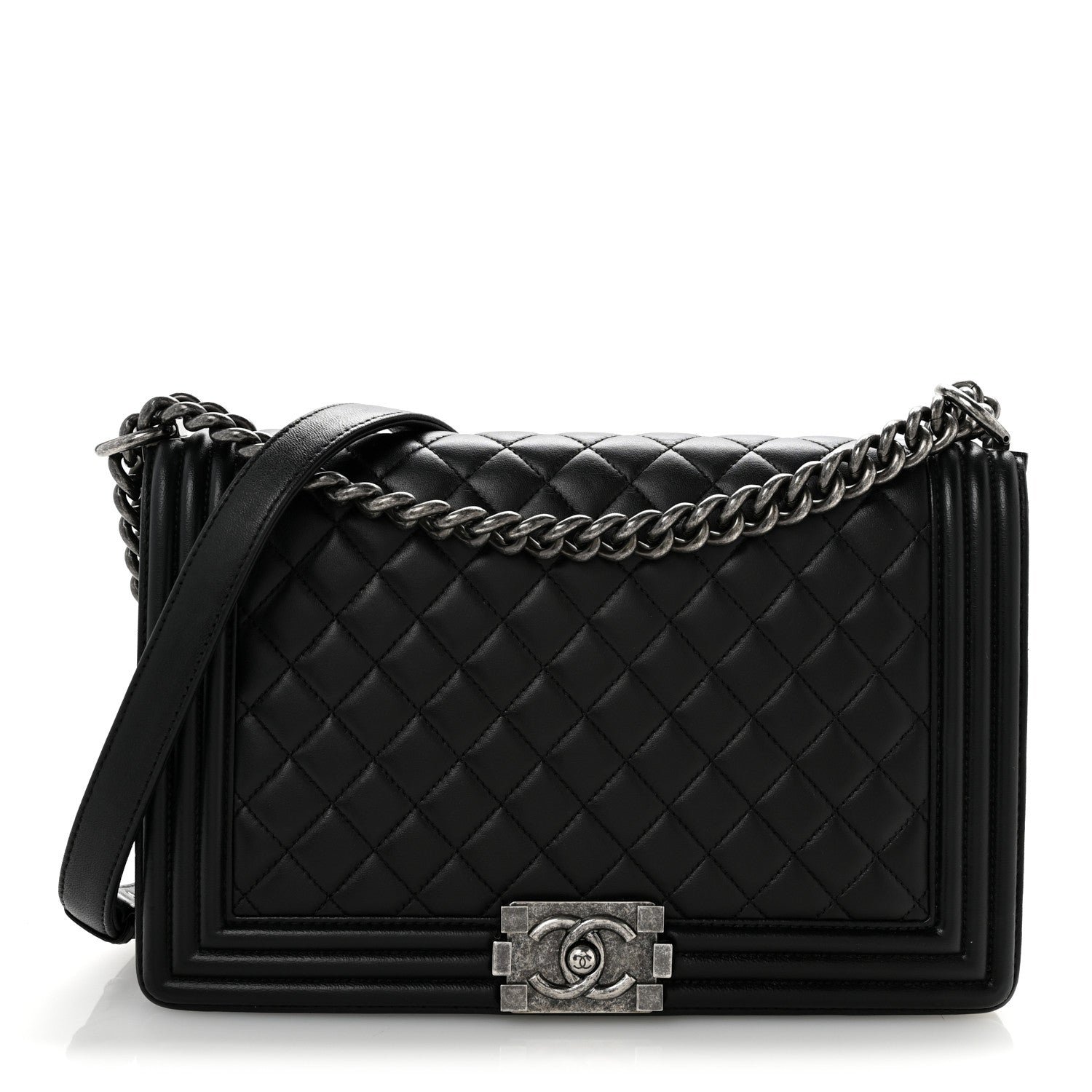 Chanel Lambskin Quilted New Medium Boy Flap Black