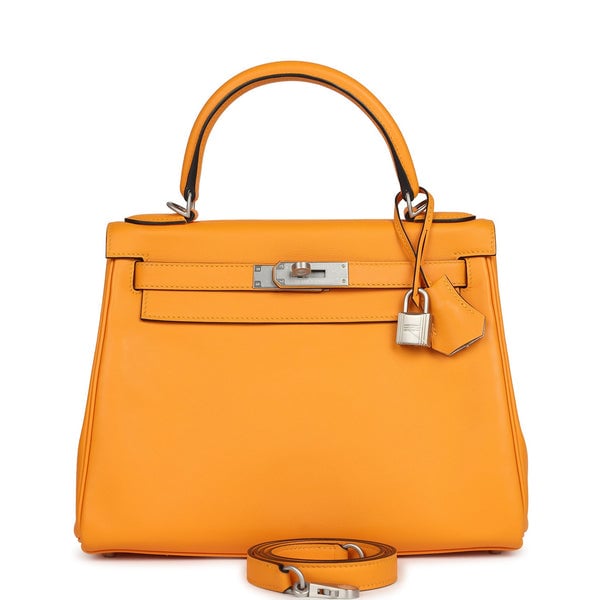 Hermes Hermes Special Order (HSS) Kelly Retourne 28 Jaune D'Or Swift Brushed Palladium Hardware