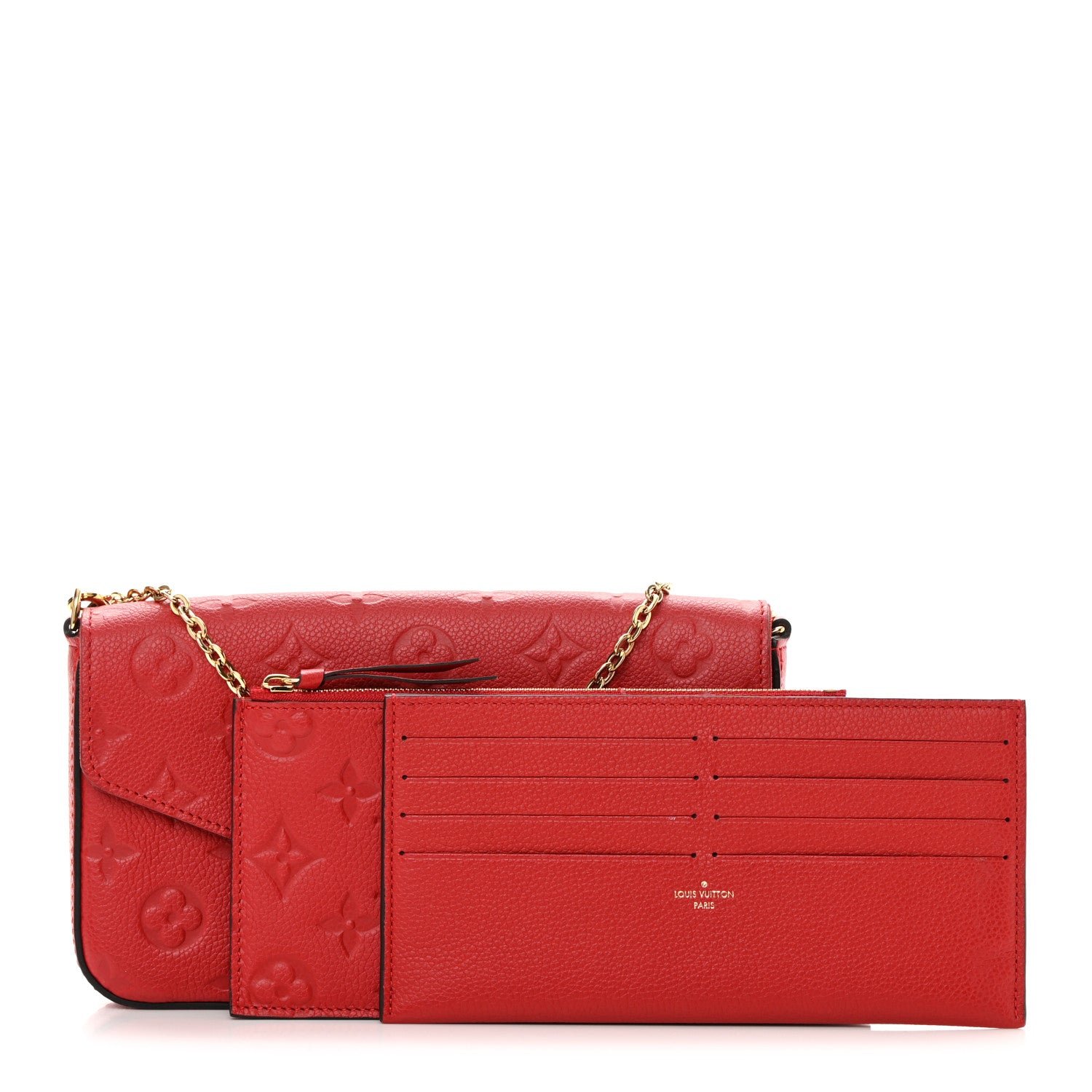Louis Vuitton Empreinte Pochette Felicie Chain Wallet Scarlet