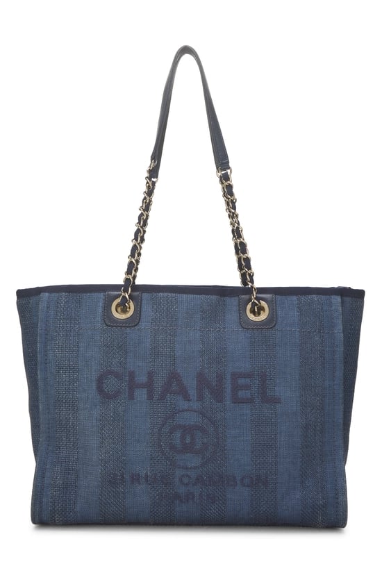 Navy Raffia Deauville Small