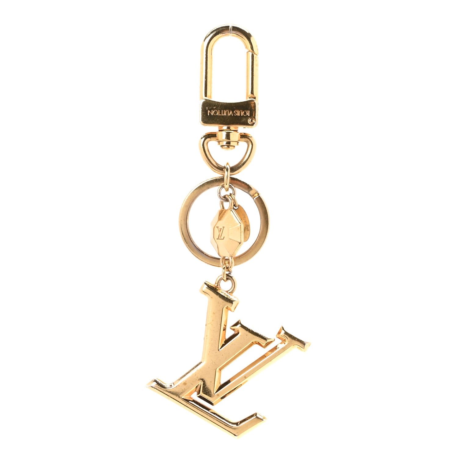 Louis Vuitton LV Facettes Bag Charm Key Holder Gold