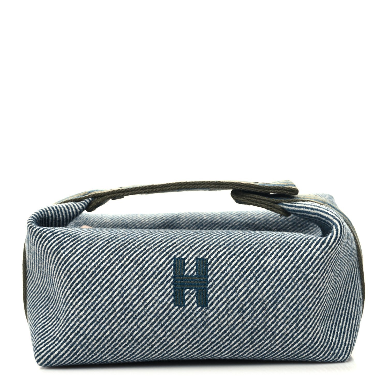 Hermes Canvas Small Bride-A-Brac H Natte Pouch Bleu Abysse