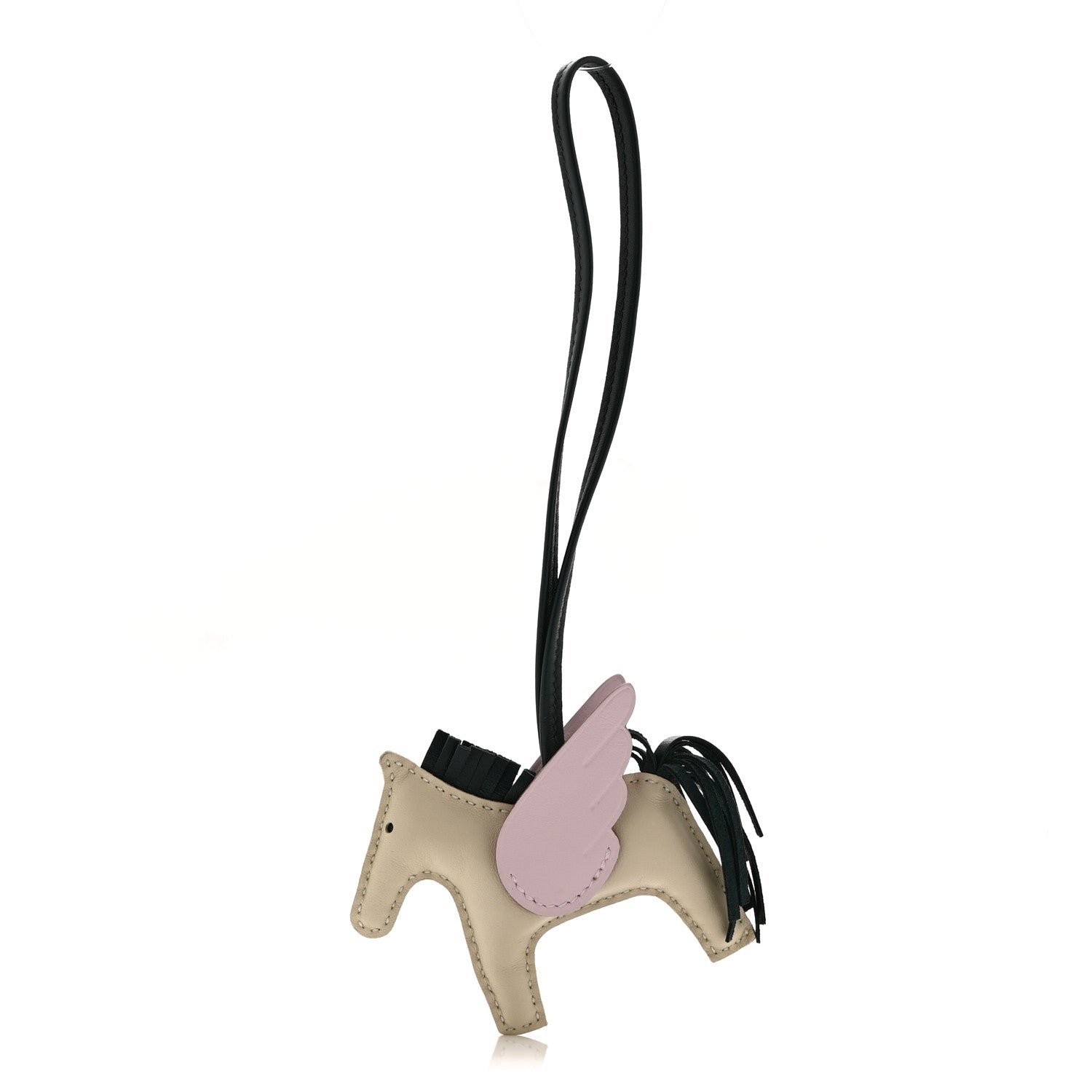 Hermes Milo Lambskin Grigri Rodeo Pegase Horse Bag Charm PM Craie Mauve Pale Vert Cypress