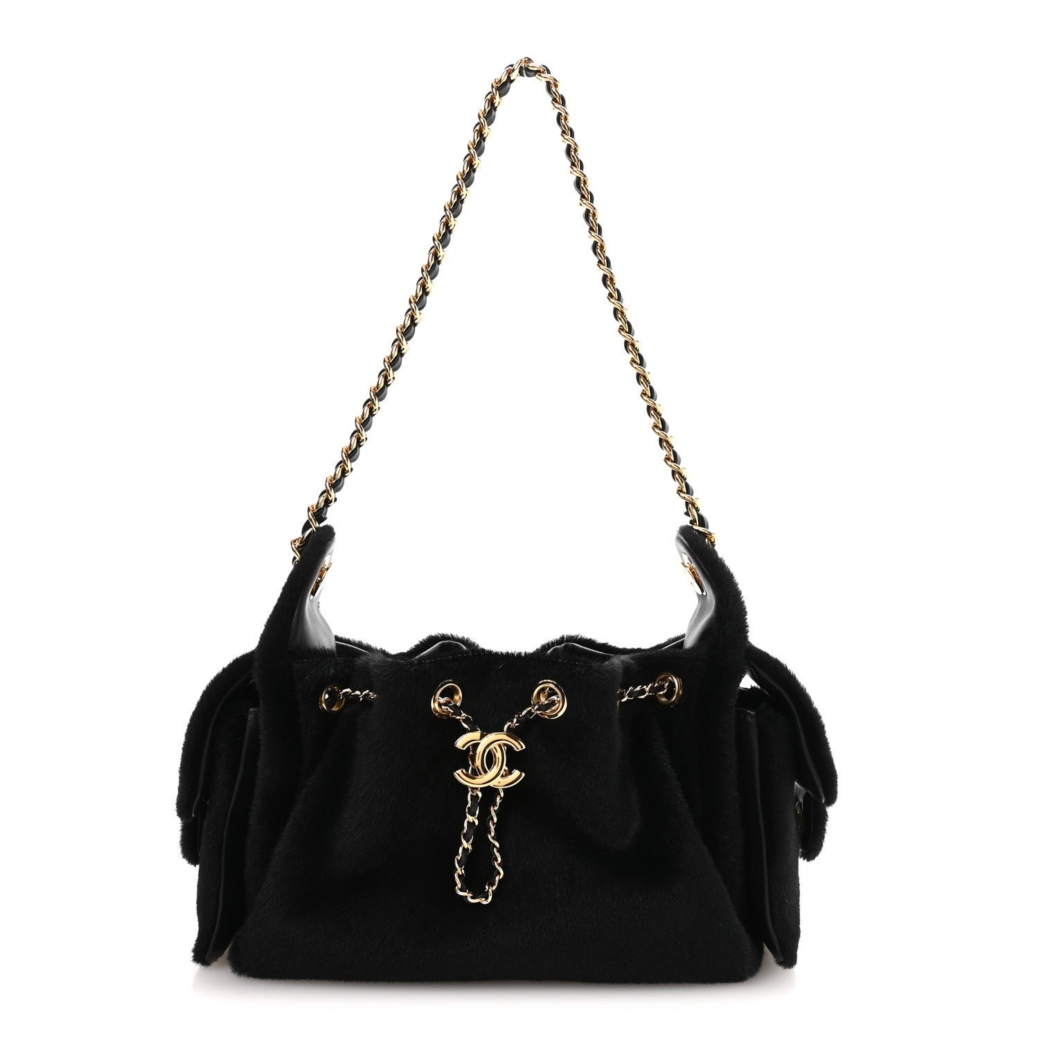 Chanel Pony Hair Mini Chanel 25 Handbag Black