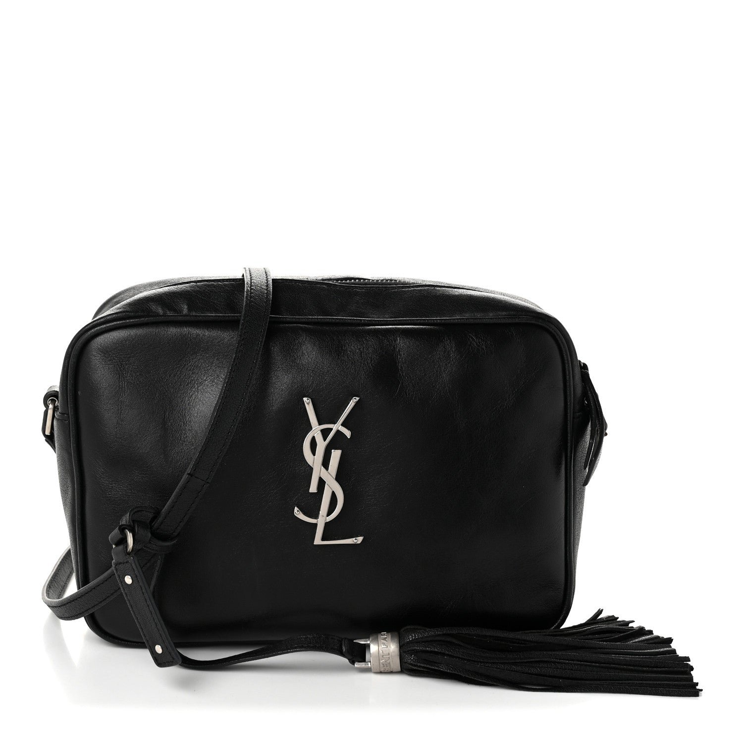 Saint Laurent Calfskin Monogram Lou Camera Bag Black