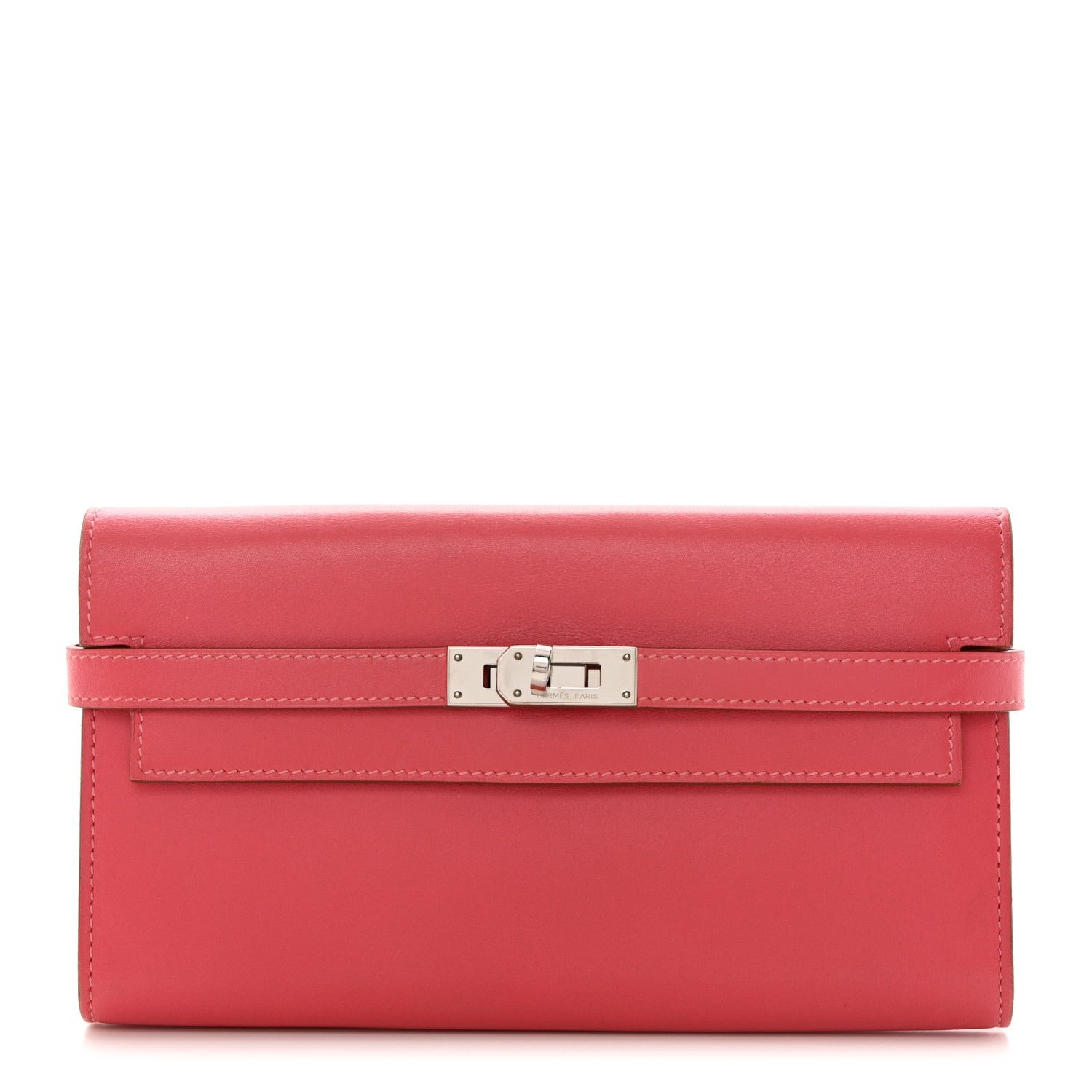 Hermes Tadelakt Kelly Longue Wallet Rose Lipstick