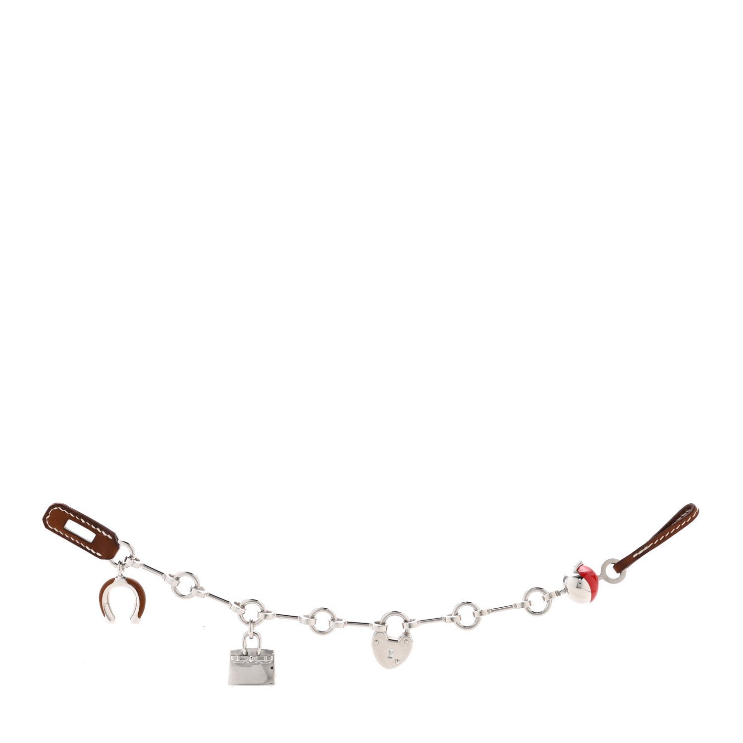 Hermes Palladium Barenia Bijou De Sac Bag Charm Fauve Rouge De Coeur