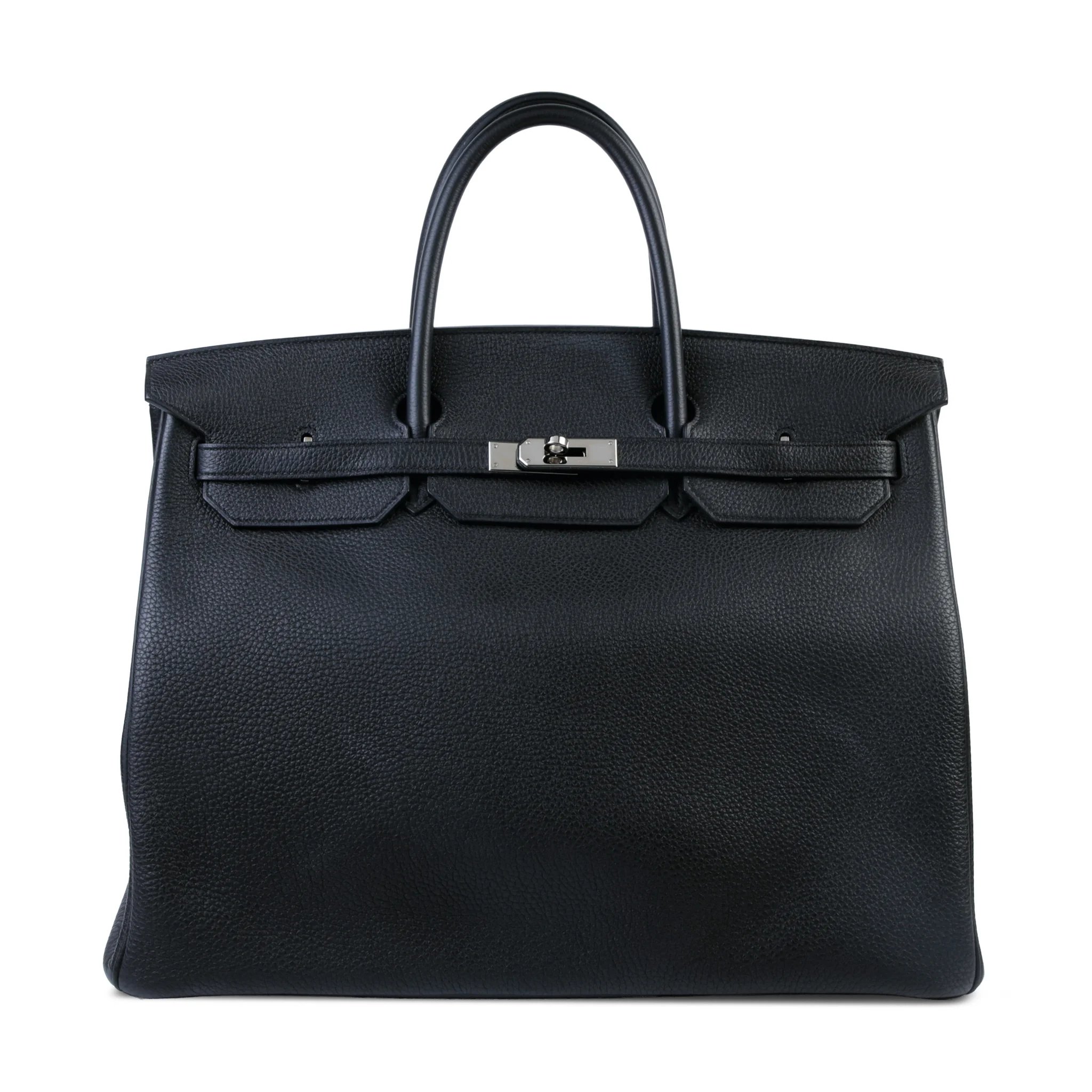 Very Good ( Rank A) HERMÈS Birkin 40 Noir (89) Togo Palladium hardware Square R (2014)