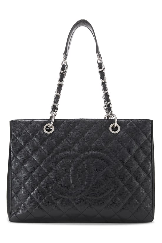 Black Quilted Caviar Grand Shopping Tote (GST)