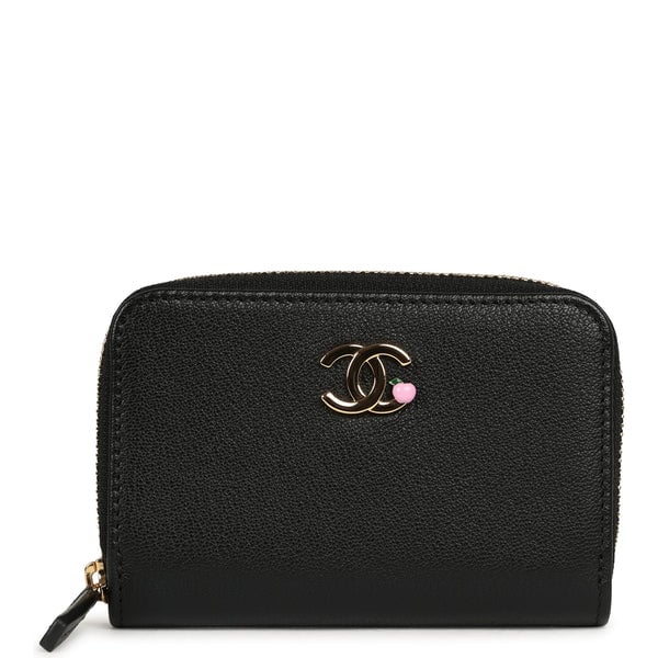 Chanel "Lucky Park" Coin Wallet Black Goatskin Gold Hardware