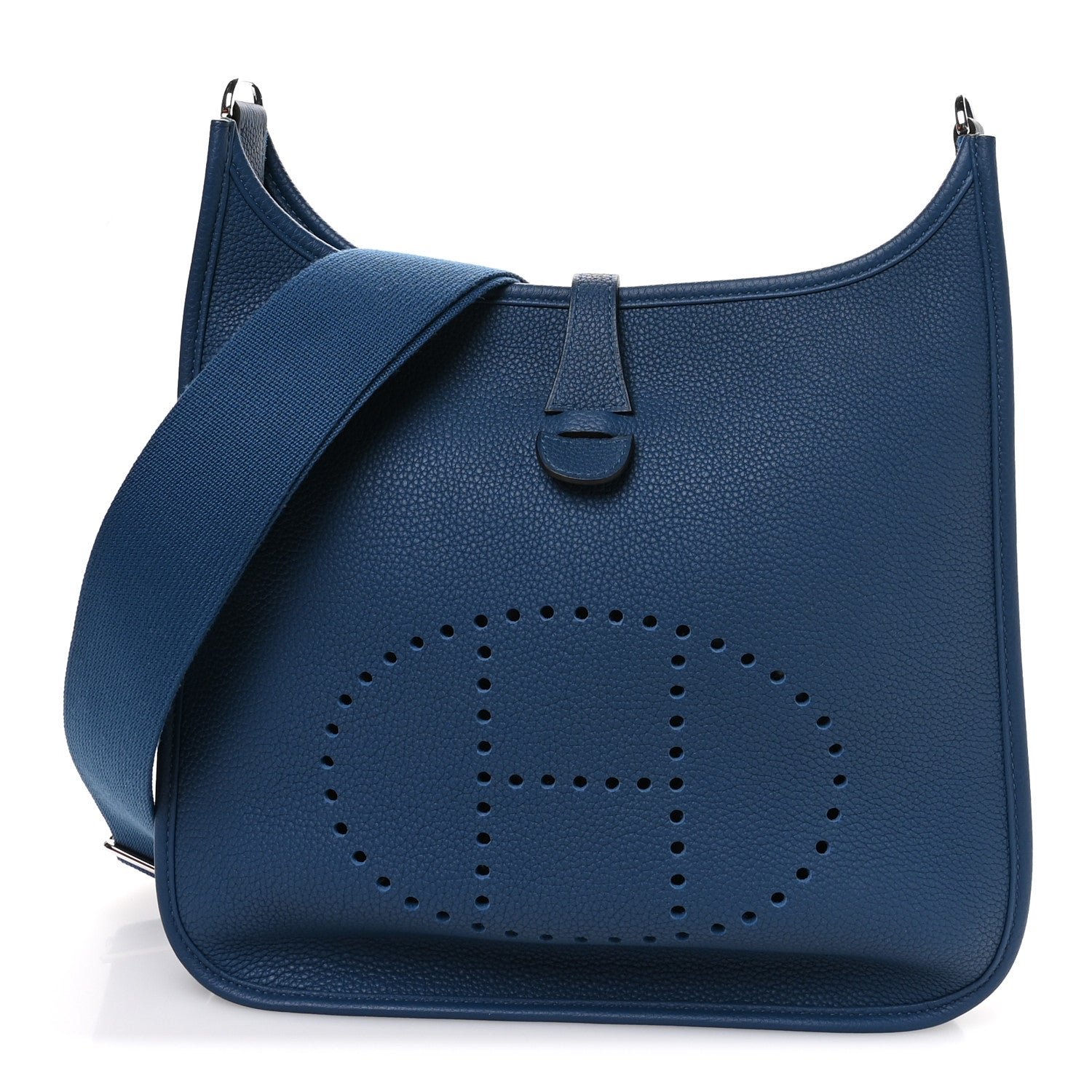 Hermes Hermes Taurillon Clemence Evelyne III PM Deep Blue