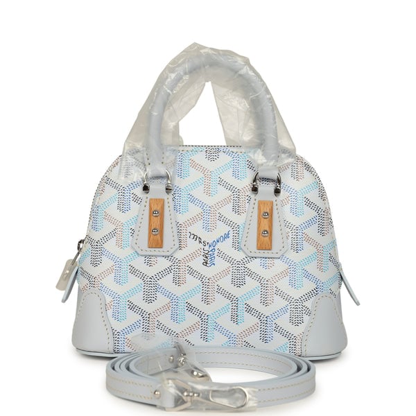 Goyard Goyardine Canvas Polar Blue Vendome Nano Bag Palladium Hardware