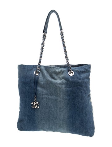 Denim Printed Shopping Tote