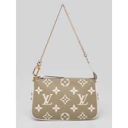 Louis Vuitton Kaki/Beige Monogram Empreinte Spring In The City Accessories Pochette