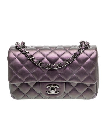 Classic Iridescent Rectangular Mini Flap Bag