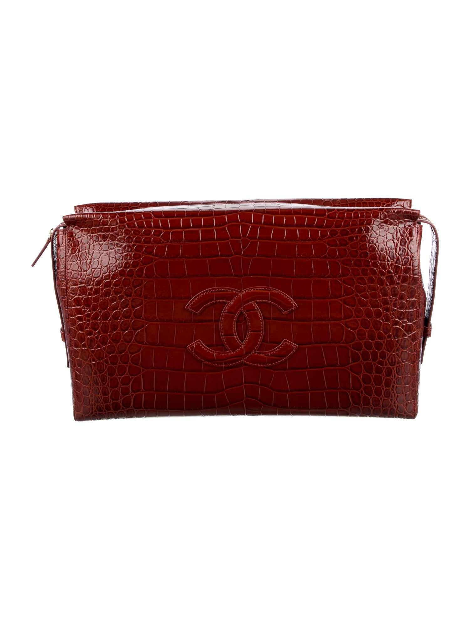 2026 Metiers D'art Large Croc Illusion Zip Pouch w/ Tags
