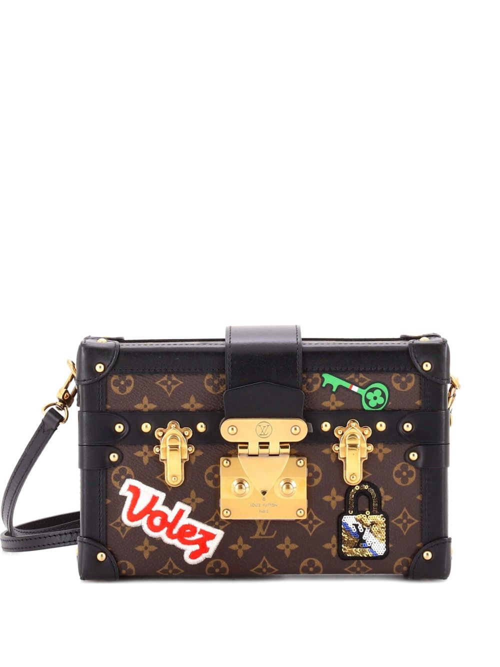 Louis Vuitton Petite Malle Handbag Limited Edition Patches Monogram Canvas crossbody bag