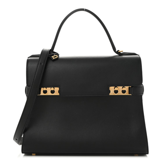 Delvaux Calfskin MM Tempete Satchel Black