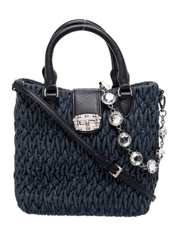 Denim Top Handle Bag