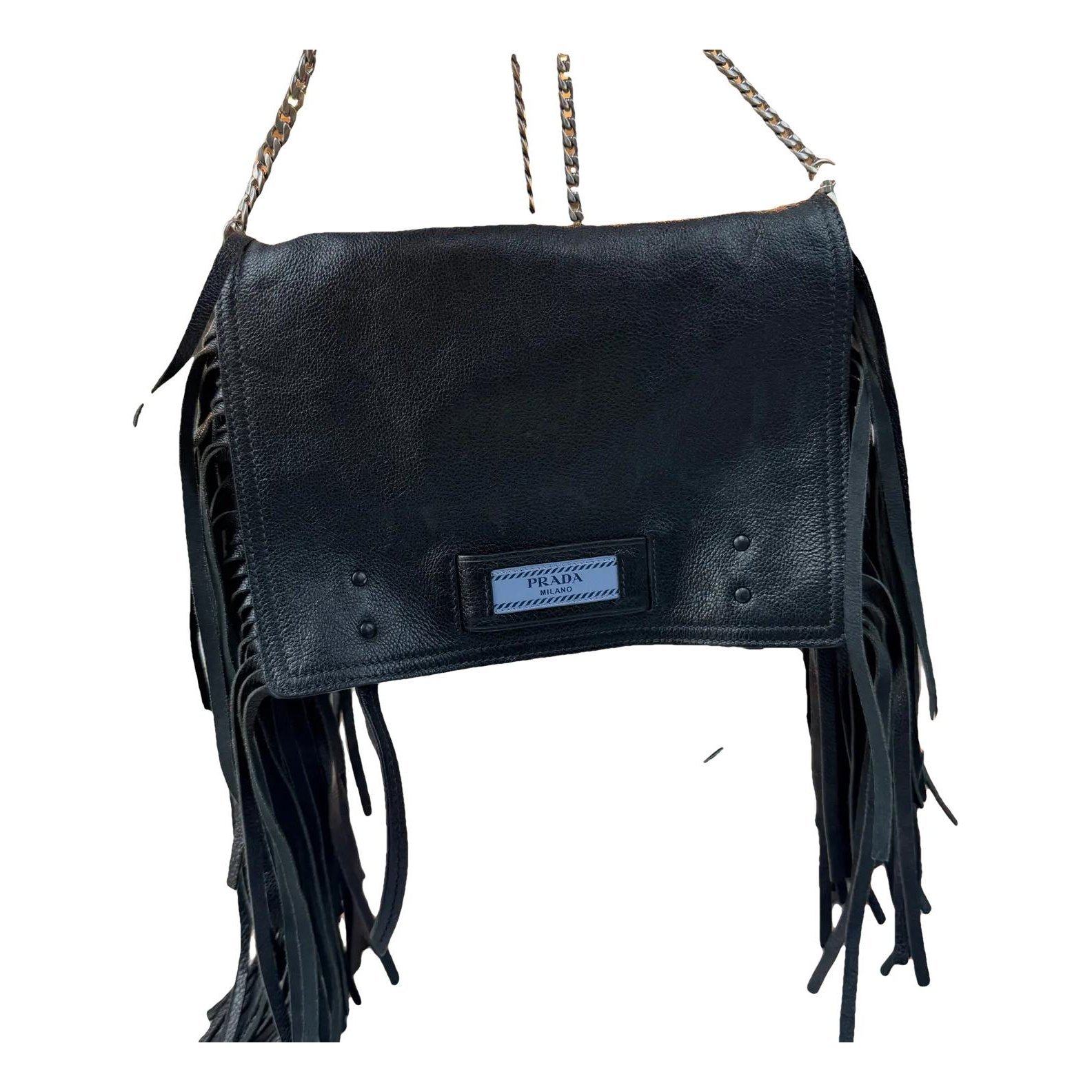 Etiquette leather crossbody bag